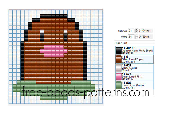 050 Pokemon Diglett free Hama Beads Pyssla perler beads pattern for children