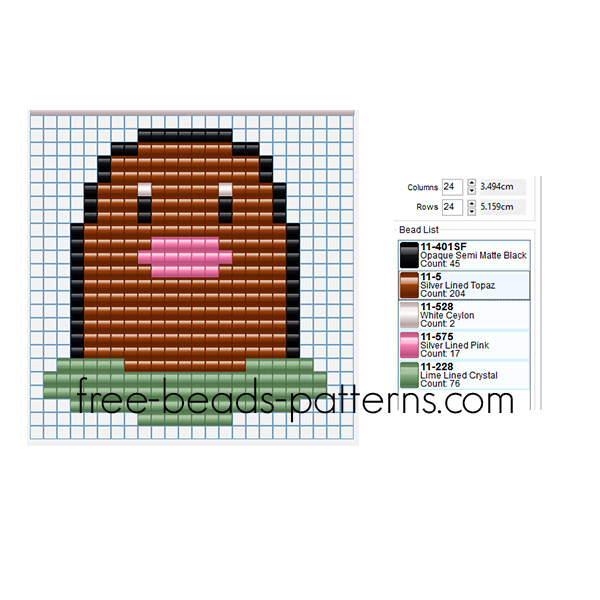 050 Pokemon Diglett free Hama Beads Pyssla perler beads pattern for children