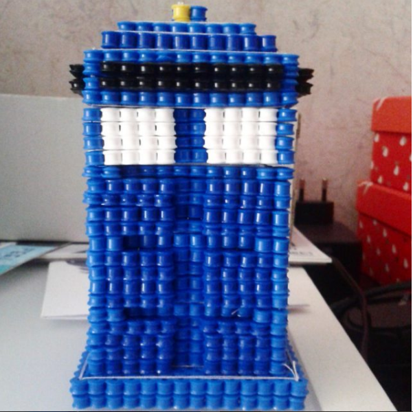 3D Doctor Who TARDIS Hama Beads Perler Artkal by Instagram Follower lloma_04_10