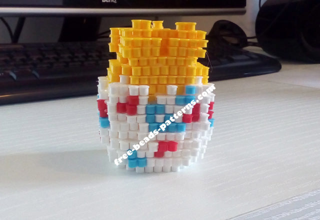 3D Hama Beads Perler Artkal Pokemon Togepi work photos (5)