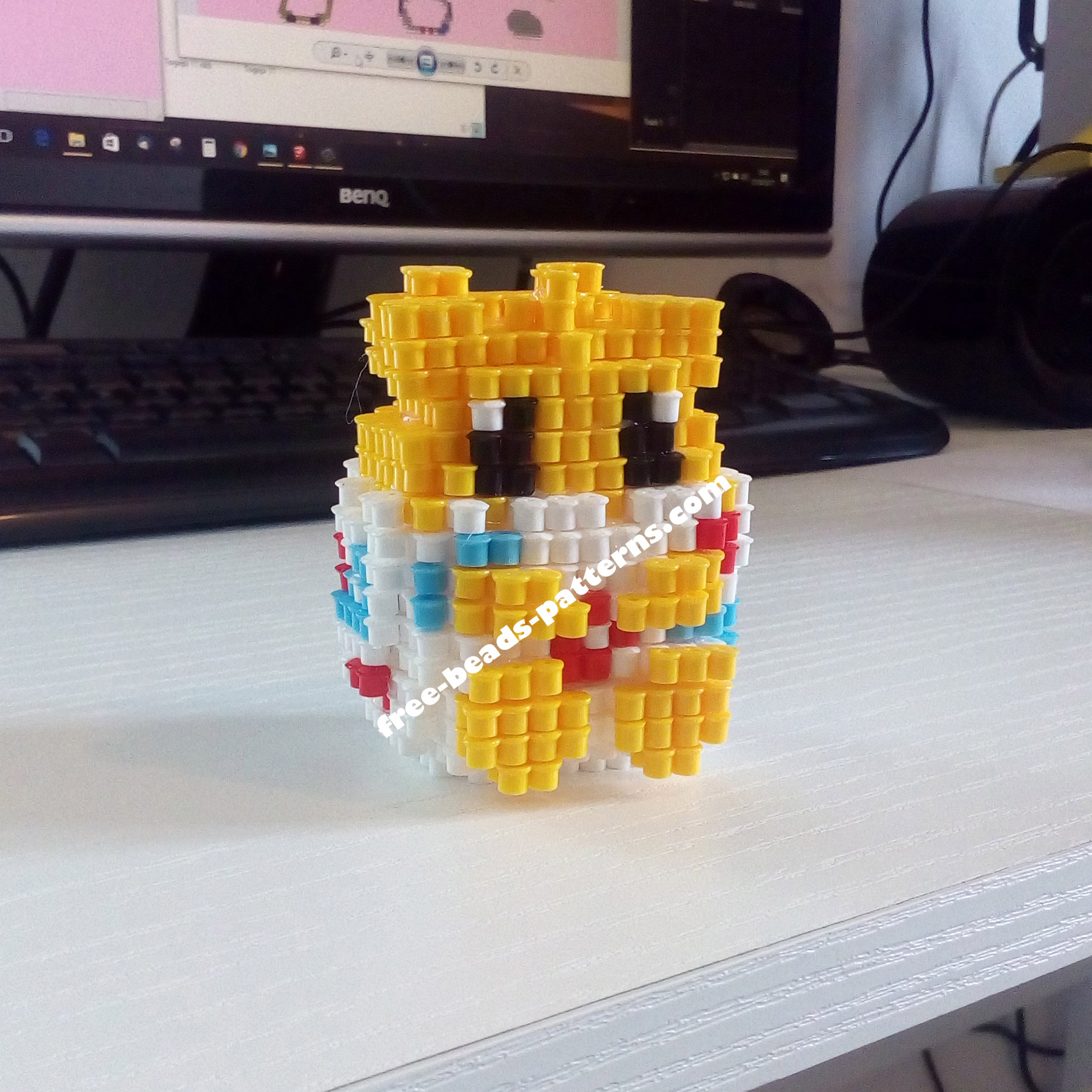 3D Hama Beads Perler Artkal Pokemon Togepi work photos (6)