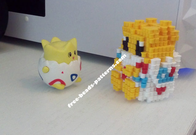 3D Hama Beads Perler Artkal Pokemon Togepi work photos (9)