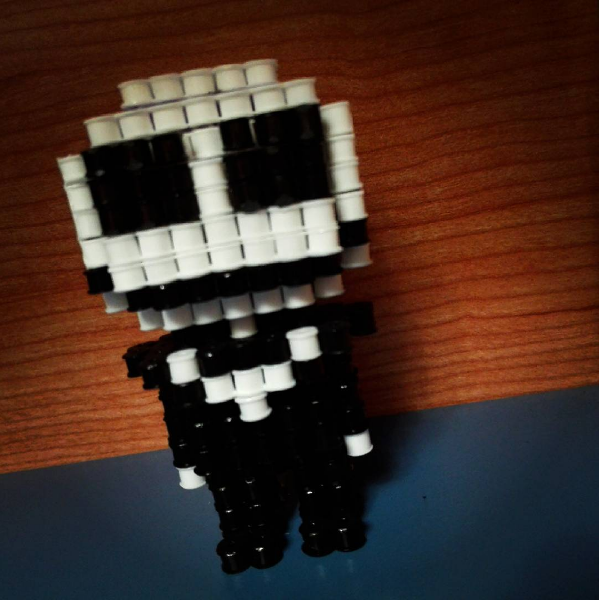 3D Hama Beads Perler Beads Jack Skellington by Instagram Follower p_beads