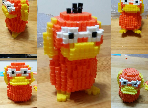 3D Hama Beads Perler Beads Pokemon Psyduck by Instagram Follower rupina99