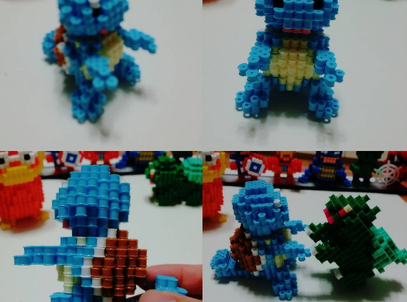 3D Hama Beads Perler Bulbasaur and Squirtle by Instagram Follower rupina99 (3)