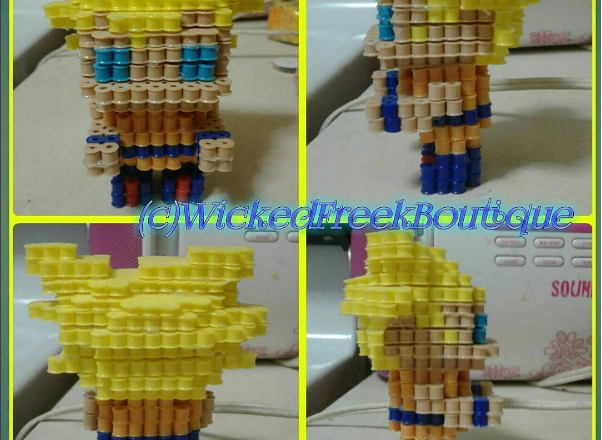 3D Hama Beads Perler Super Saiyan Goku by Instagram Follower zuggalotusthywykyd