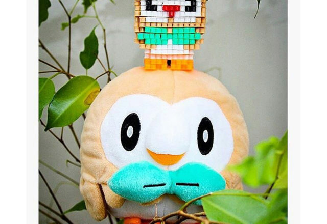 3D Hama Beads Pokemon Rowlet by Instagram Follower sabrinaslife2