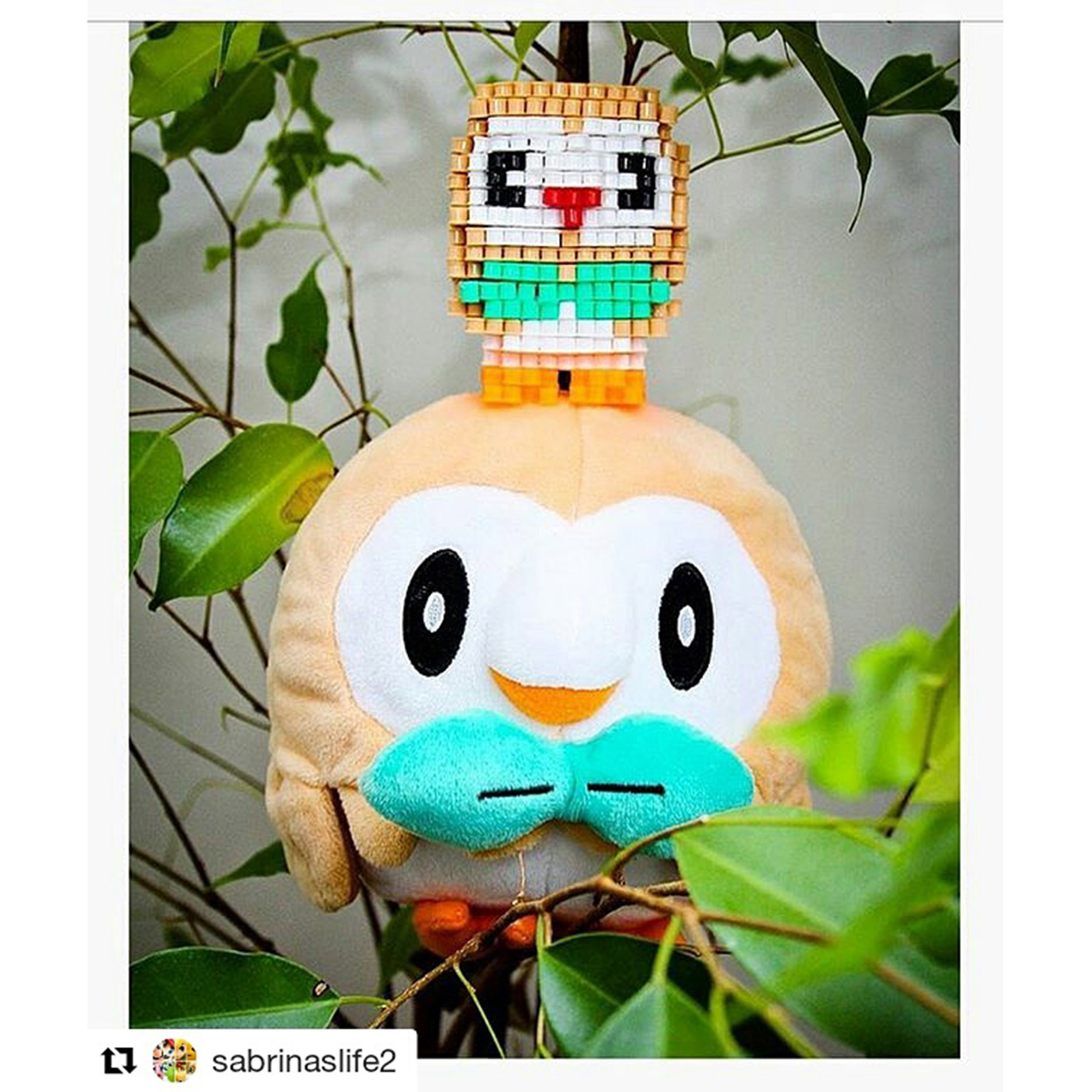 3D Hama Beads Pokemon Rowlet by Instagram Follower sabrinaslife2