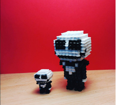 3D Jack Skellington mini and midi Hama Beads by Instagram Follower pasarratos