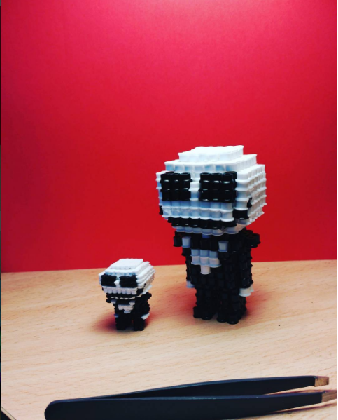 3D Jack Skellington mini and midi Hama Beads by Instagram Follower pasarratos