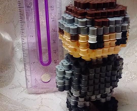 3D Metal Gear Solid Solid Snake hama beads perler pyssla work photo by Facebook Fan Katrina Montgomery