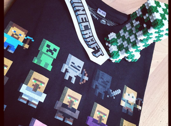 3D Minecraft Creeper with Hama Beads Perler Artkal by Instagram Follower cathyk_phpto