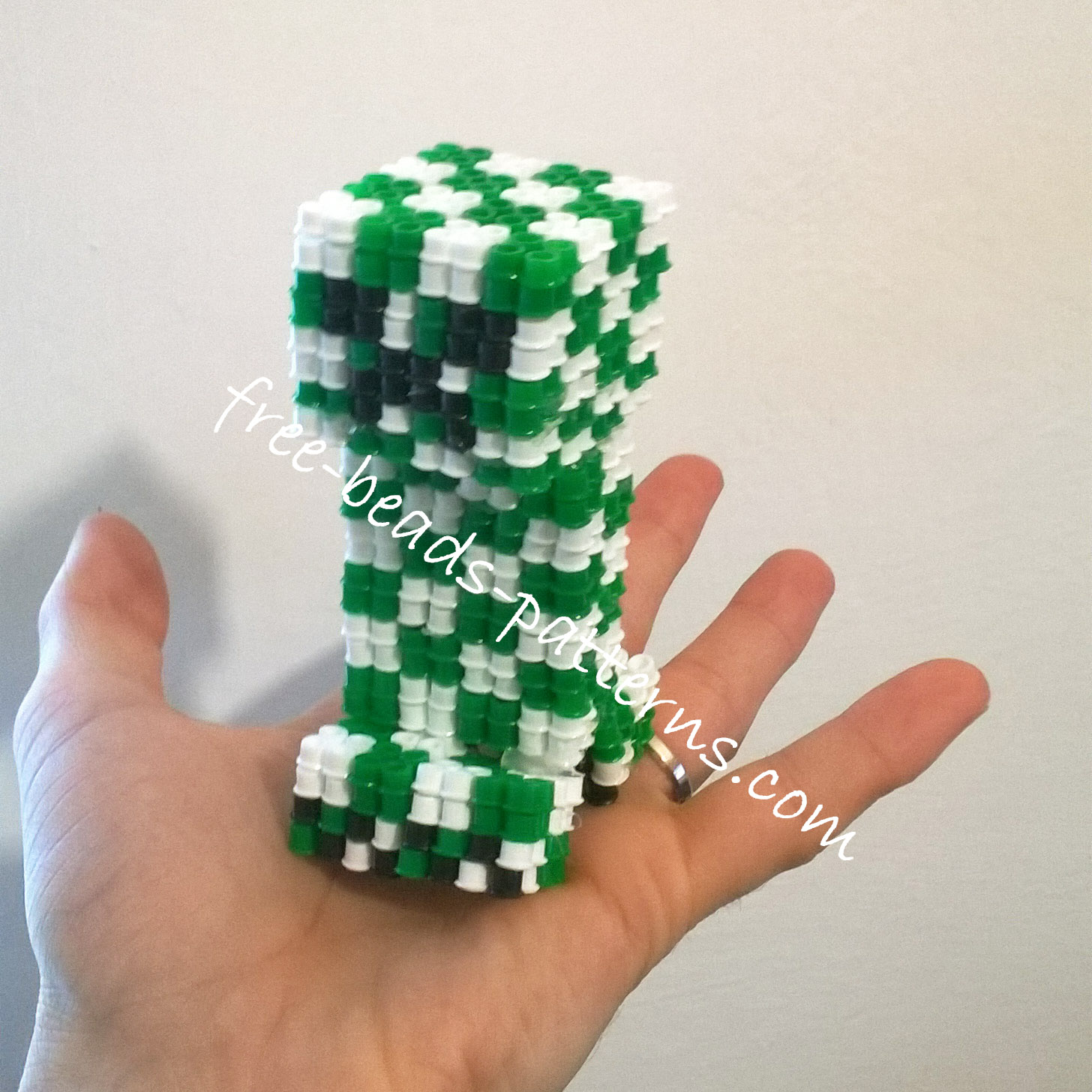 3D Perler Beads Minecraft Creeper final work photos 1