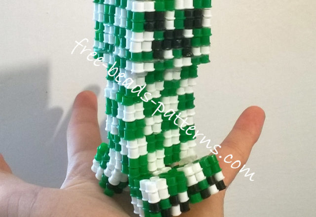 3D Perler Beads Minecraft Creeper final work photos 2