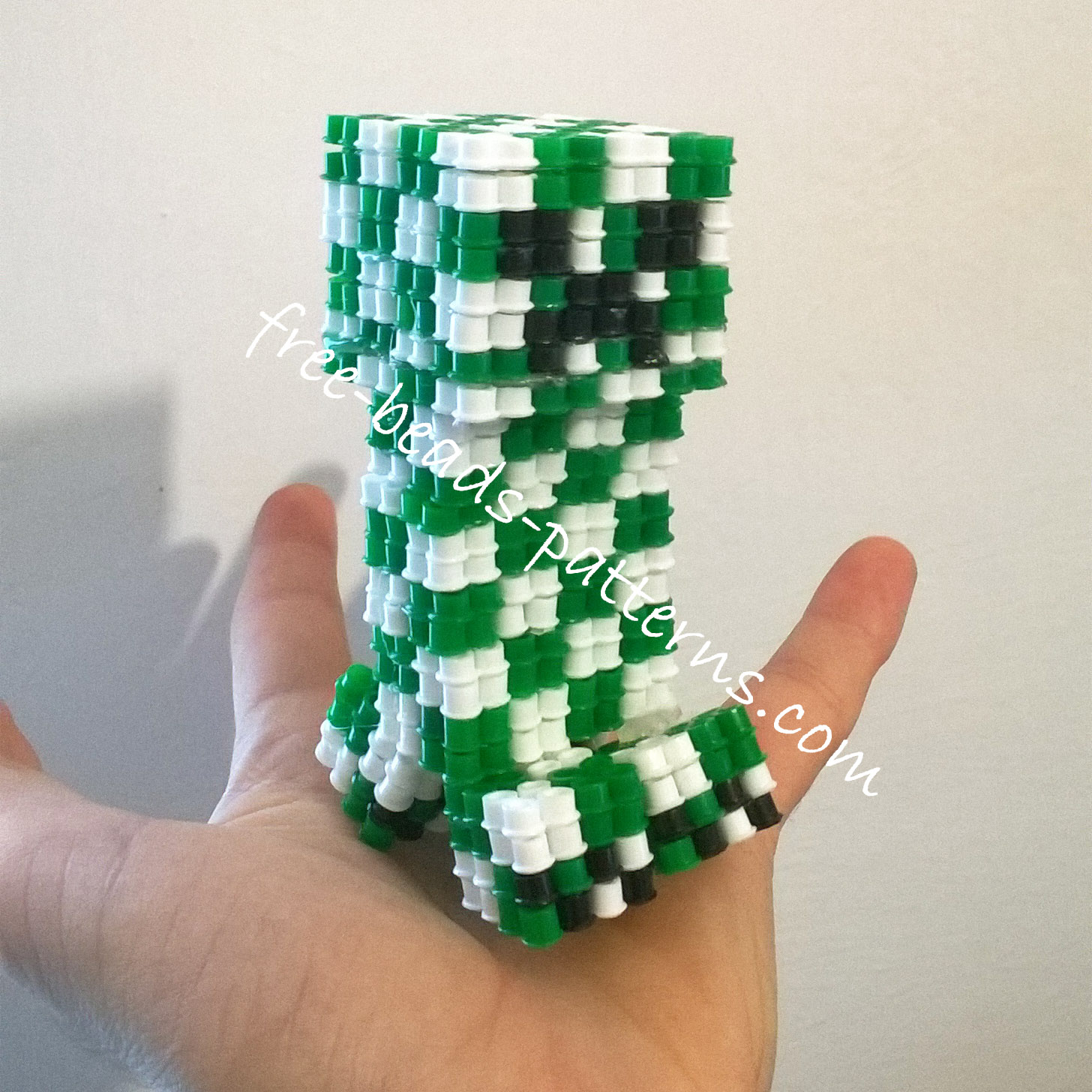 3D Perler Beads Minecraft Creeper final work photos 2