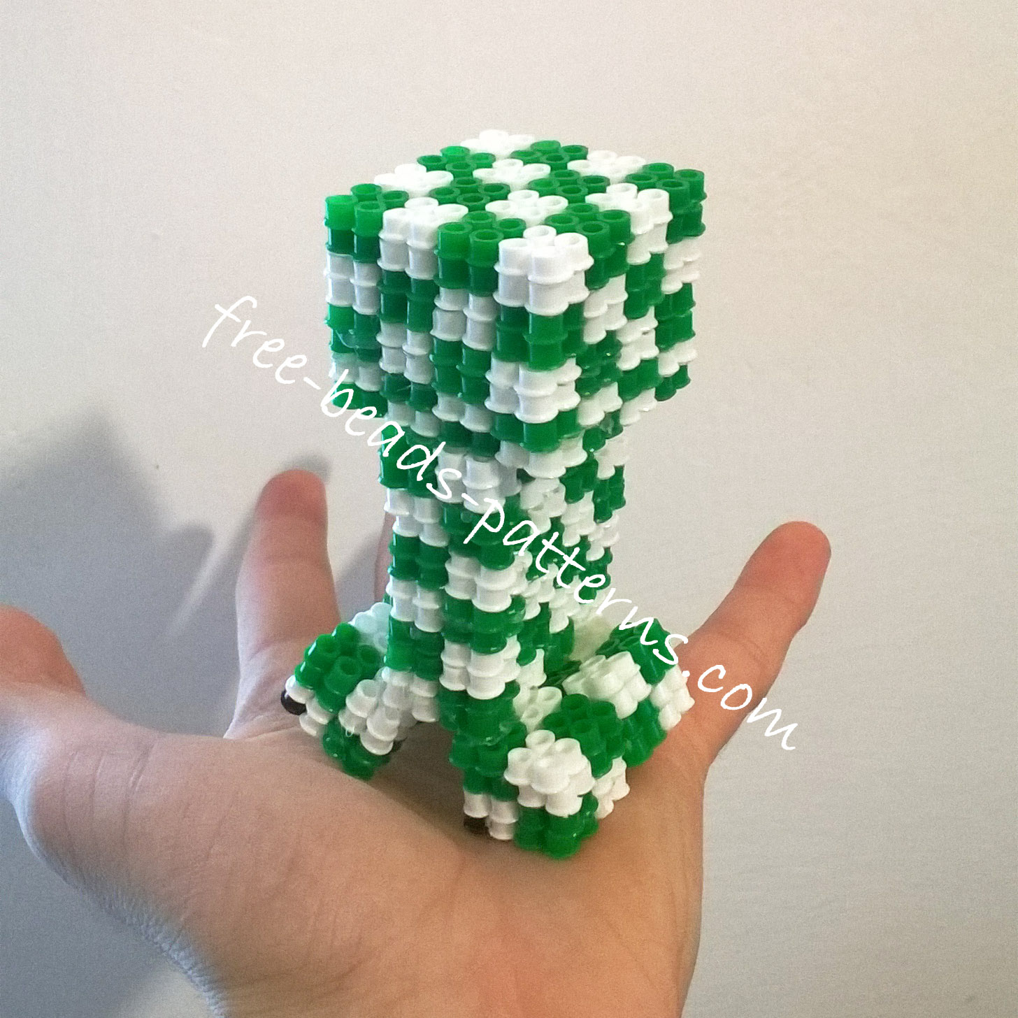 3D Perler Beads Minecraft Creeper final work photos 3