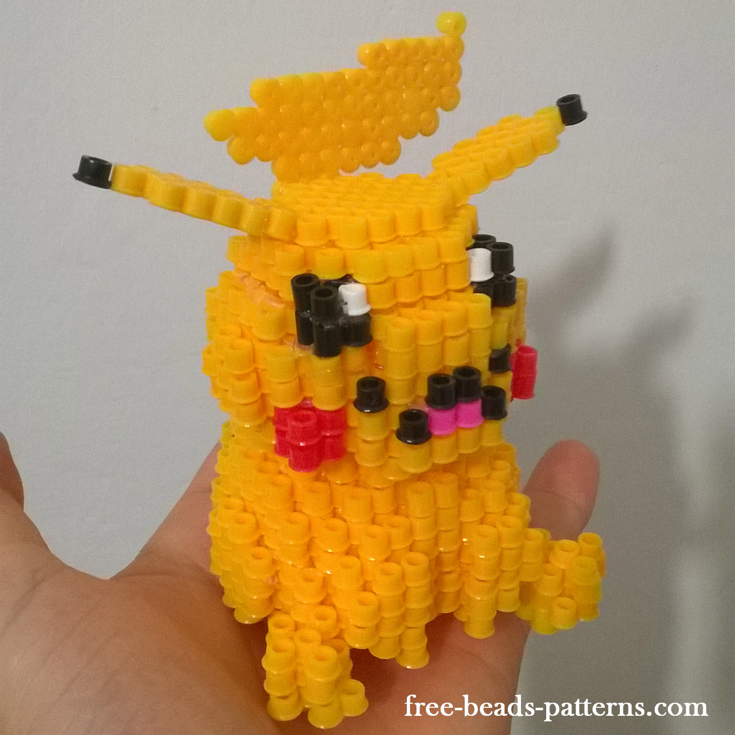 3D Pikachu Pokemon perler beads Hama Beads work photos (1)
