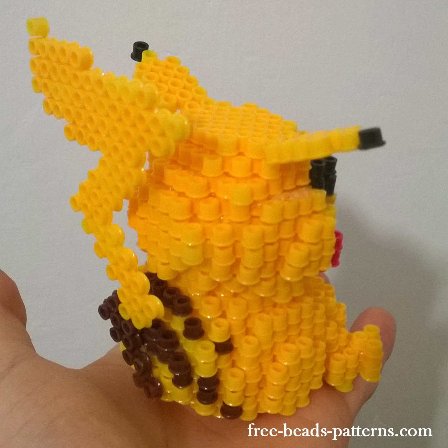 3D Pikachu Pokemon perler beads Hama Beads work photos (2)
