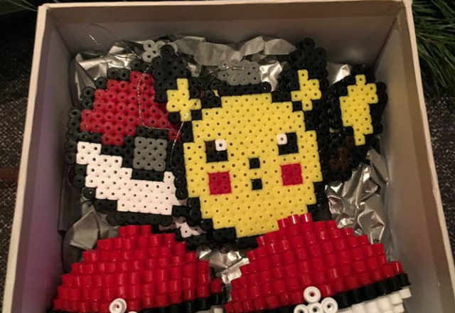 3D Pikachu and Pokeball Hama Beads Perler by Instagram Follower parlemoremma (1)