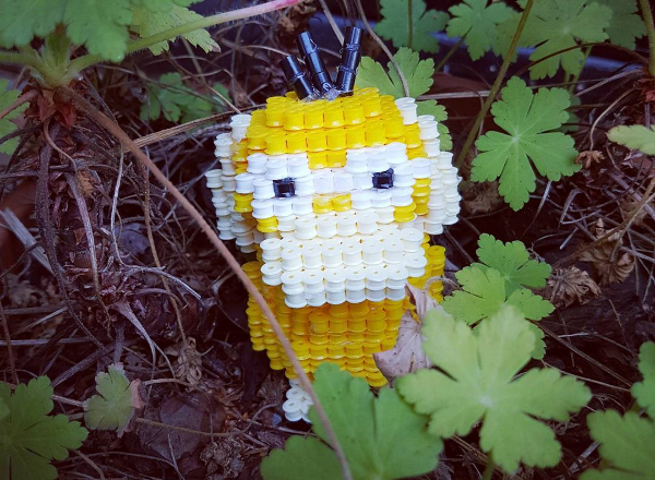 3D Pokemon Psyduck Hama Beads Perler Beads Pyssla by Instagram Follower lauras_perler