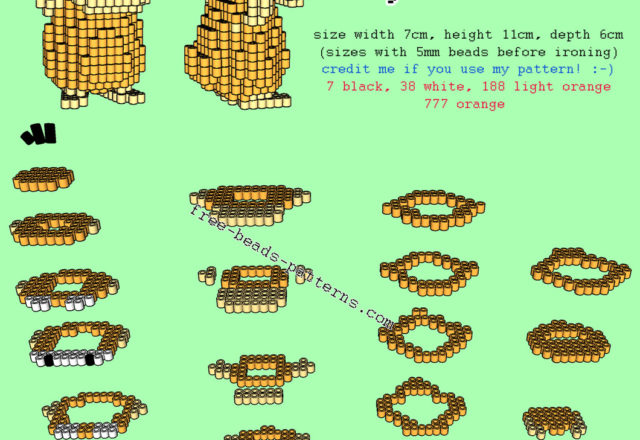 3D Pokémon Psyduck perler beads hama beads pyssla free pattern tutorial