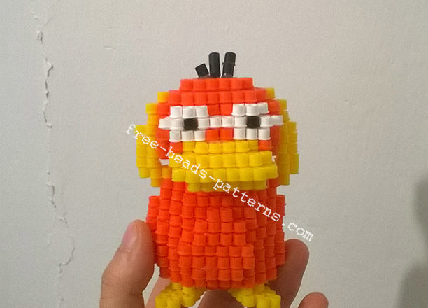 3D Pokemon Psyduck perler beads hama beads pyssla photos (5)