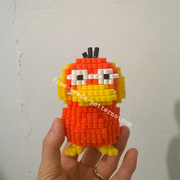 3D Pokemon Psyduck perler beads hama beads pyssla photos (5)