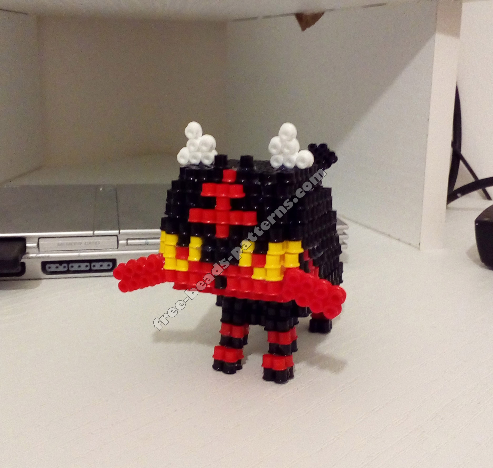 3D Pokemon Sun Moon Litten Hama Beads Perler Artkal work photos (4)