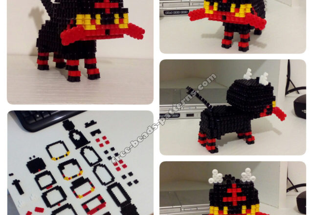 3D Pokemon Sun Moon Litten Hama Beads Perler Artkal work photos (6)