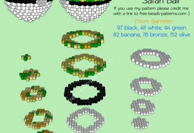 3D Safari Ball free Pokemon perler beads hama beads nabbi beads pattern