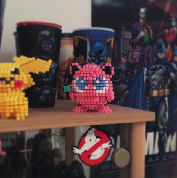 3D hama beads perler artkal Jigglypuff and Pikachu by Instagram Follower darth0vader