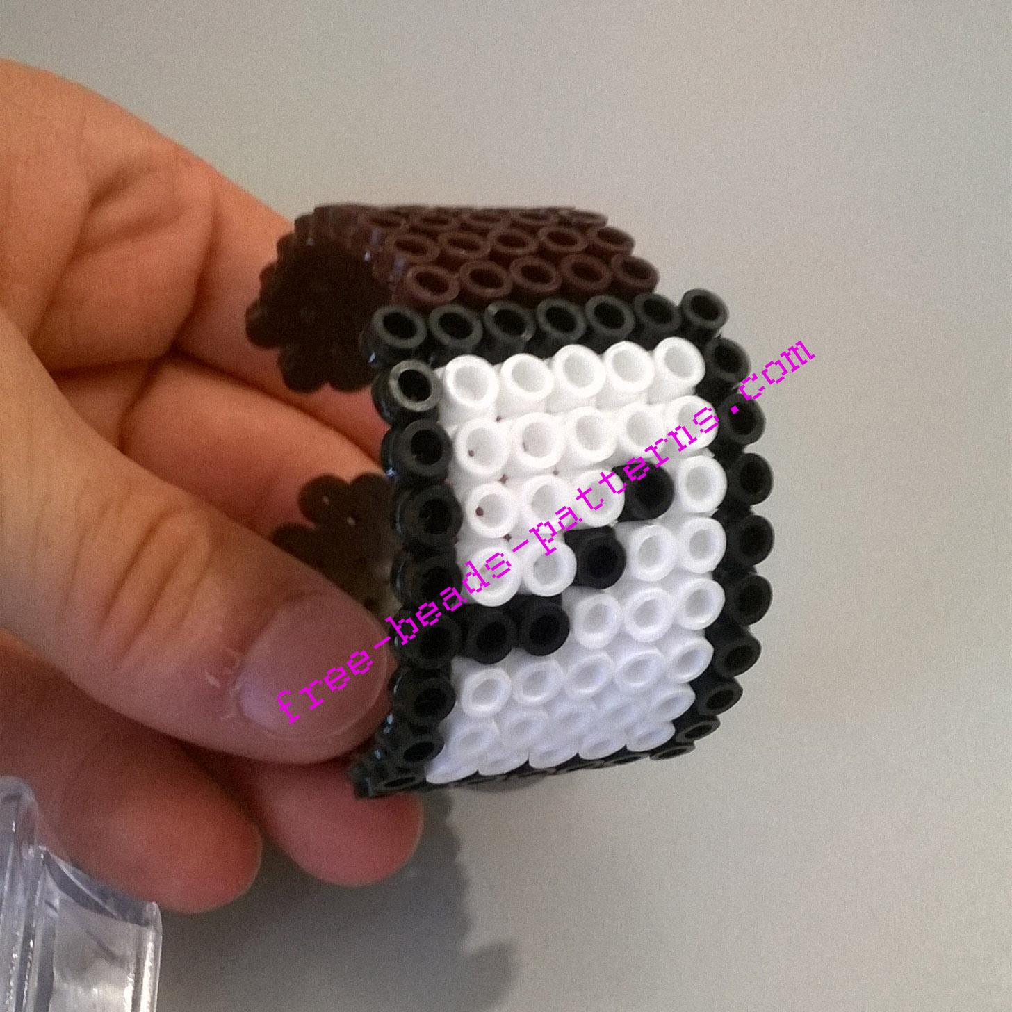 3D hama beads square leather watch work photos (1)