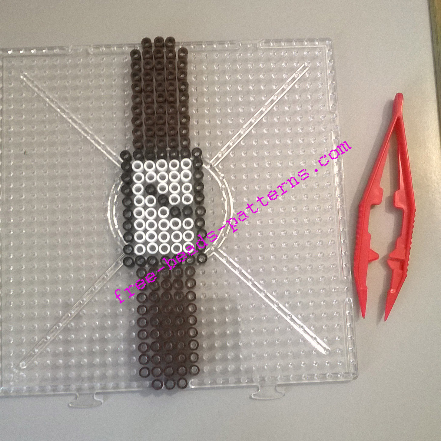 3D hama beads square leather watch work photos (2)