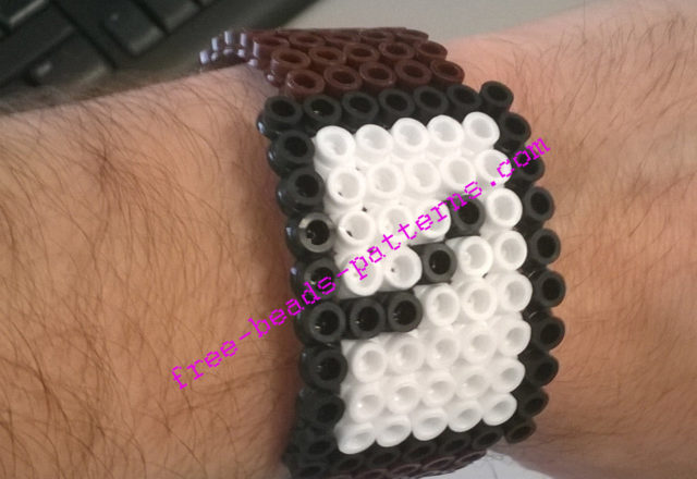 3D hama beads square leather watch work photos (3)