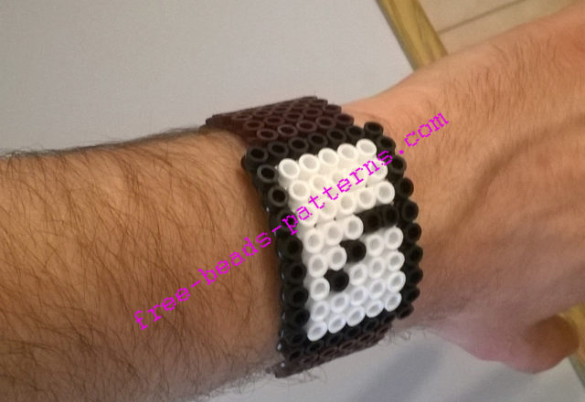 3D hama beads square leather watch work photos (5)