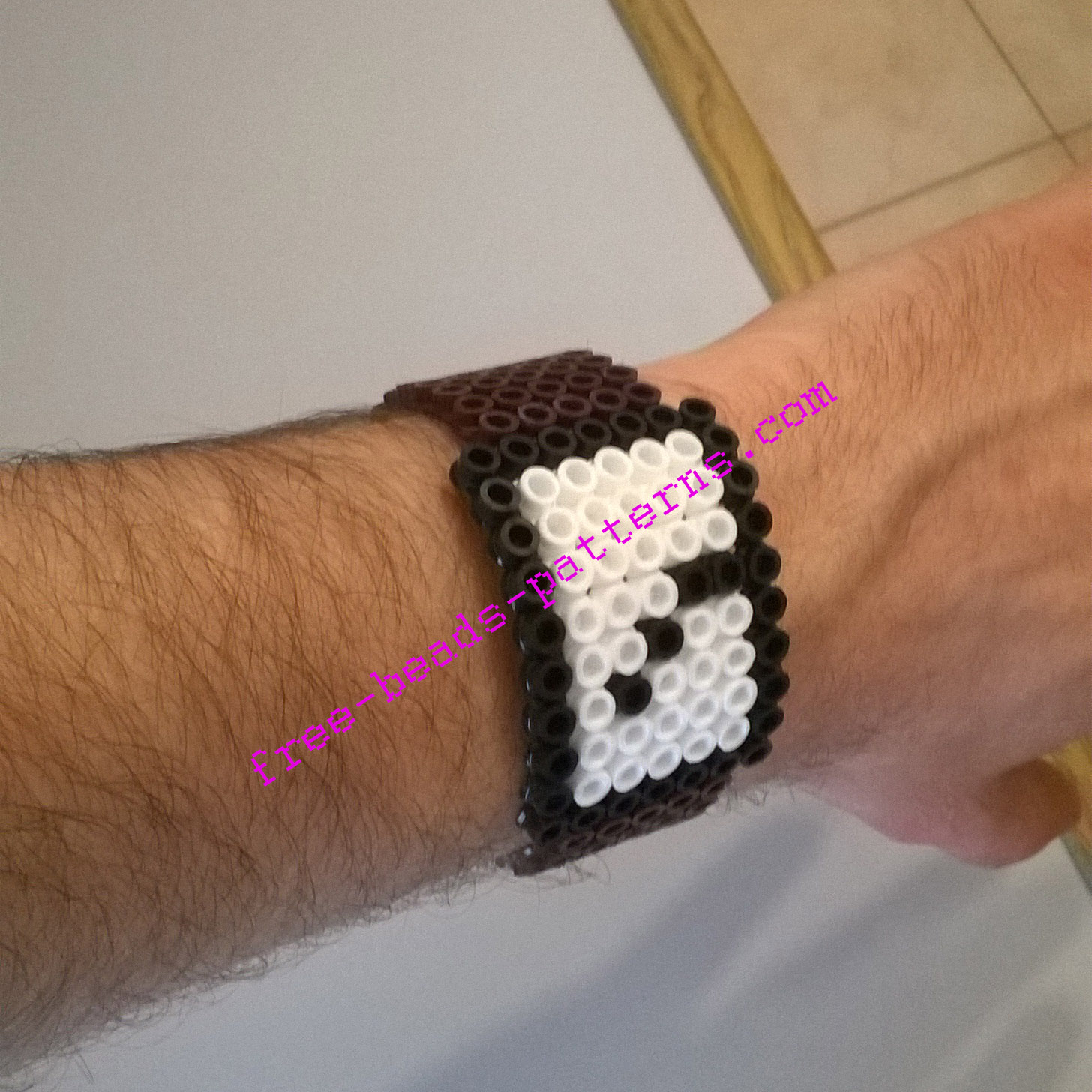 3D hama beads square leather watch work photos (5)