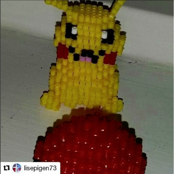 3D hama perler Pikachu photo by Instagram follower lisepigen73
