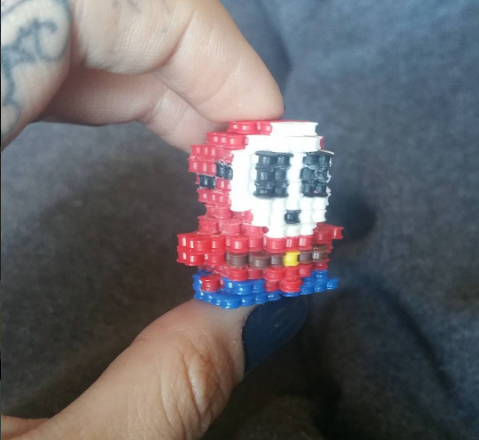 3D mini hama beads perler artkal Mario Shy Guy by Instagram Follower carnage_artistry