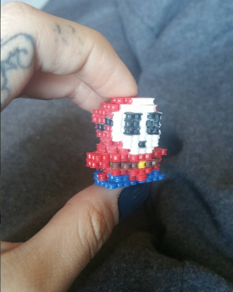 3D mini hama beads perler artkal Mario Shy Guy by Instagram Follower carnage_artistry