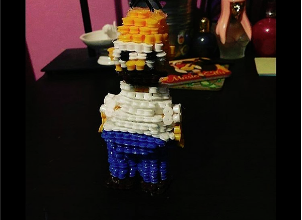 3D panduro pyssel beads Homer Simpson by Instagram follower z_art