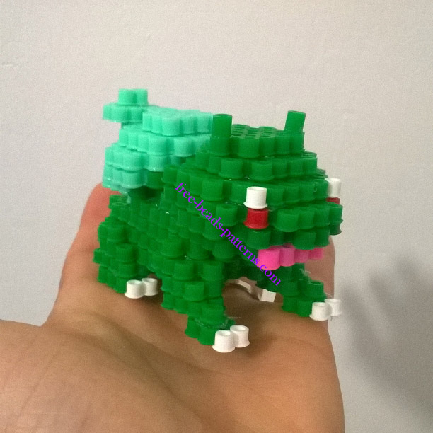 3D perler Hama Beads pixelart beadart Bulbasaur Pokemon (5)