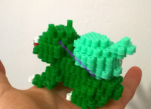 3D perler Hama Beads pixelart beadart Bulbasaur Pokemon (6)