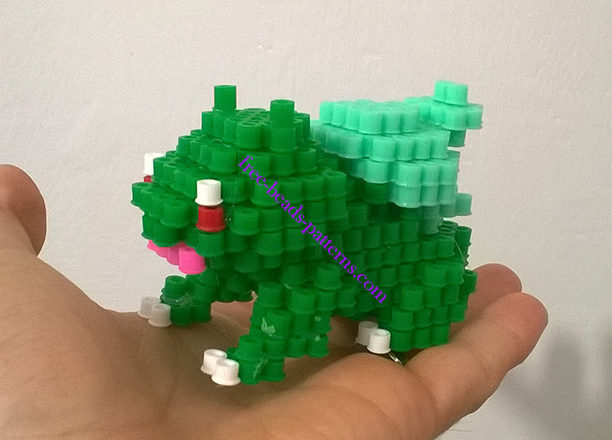 3D perler Hama Beads pixelart beadart Bulbasaur Pokemon (7)