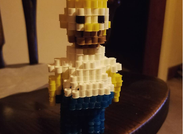 3D perler beads Homer Simpson work photo by Instagram follower prejentious