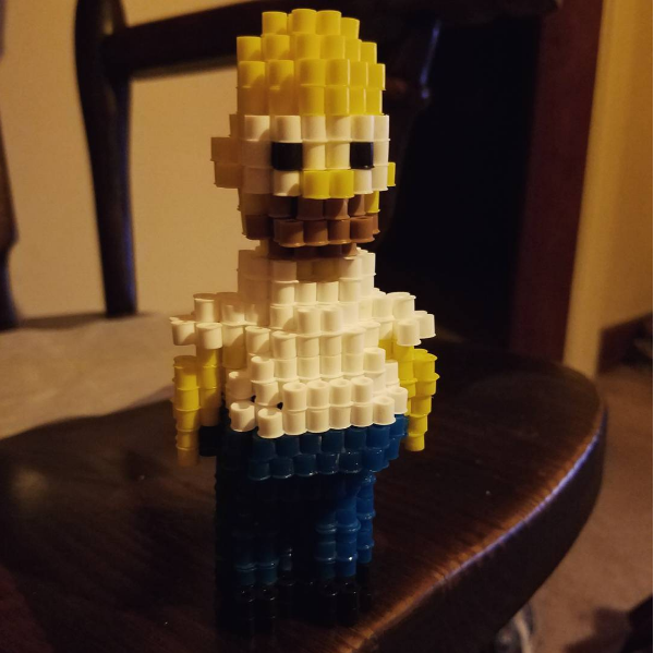 3D perler beads Homer Simpson work photo by Instagram follower prejentious