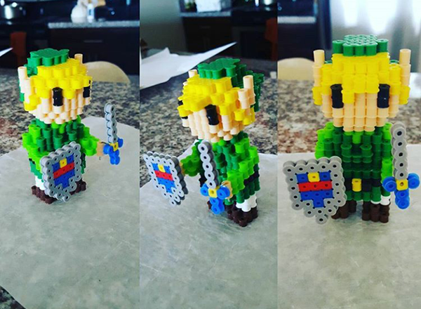 3D perler beads Link from Zelda Author Instagram Fan spjablon908