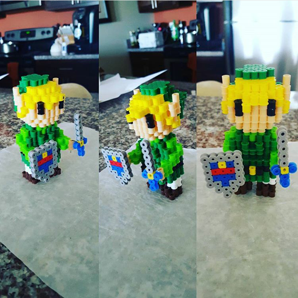 3D perler beads Link from Zelda Author Instagram Fan spjablon908