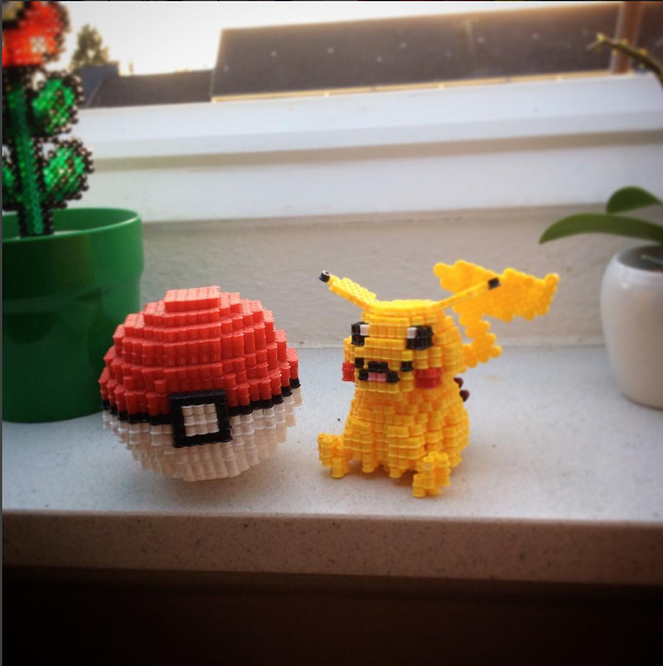 3D perler beads Pikachu by Instagram Fan darth0vader
