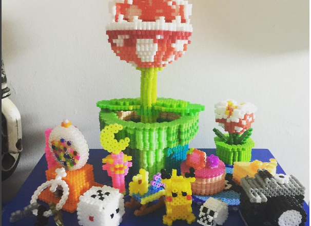 3D perler beads Piranha Plant by Instagram follower 9_shibo