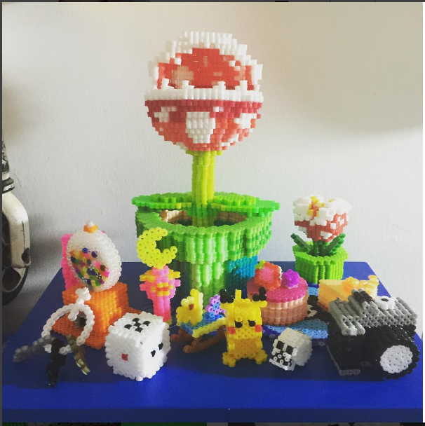3D perler beads Piranha Plant by Instagram follower 9_shibo
